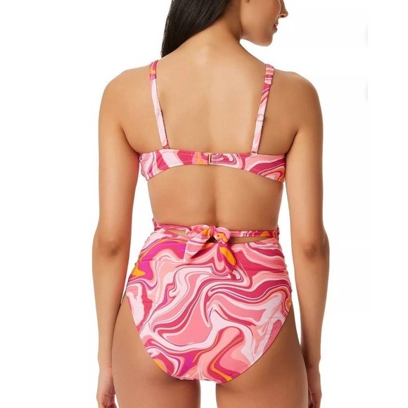 Jessica Simpson women’s FEMME MULTI Good Vibrations O-Ring One-Piece Swimsuit M - Picture 2 of 7